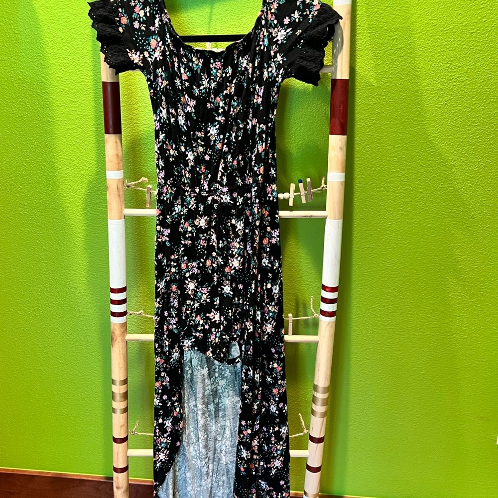 Floral Long Dress With Shorts Art Class Kids Large 10/12